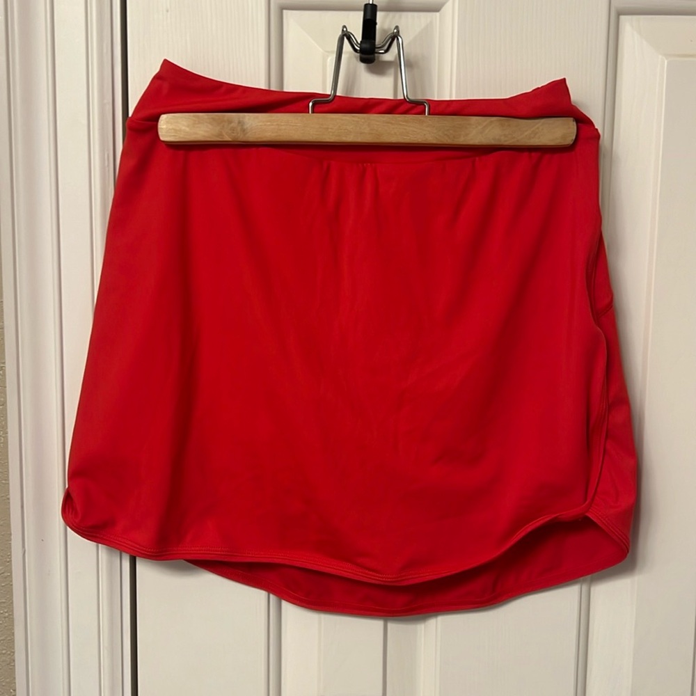 Halara red skort with double pockets